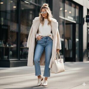 EUC Joseph Ribkoff light blue jeans with bejeweled pockets / hems, 6